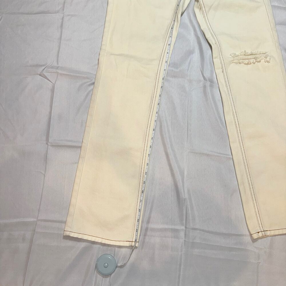 BDG Urban Outfitters Loose Straight Jeans NWT Size 24 Destroyed Ivory High Rise - Picture 7 of 16